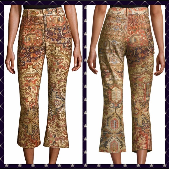 NWT FRAME Printed Flared Boho Pants Neiman Marcus - Picture 2 of 6